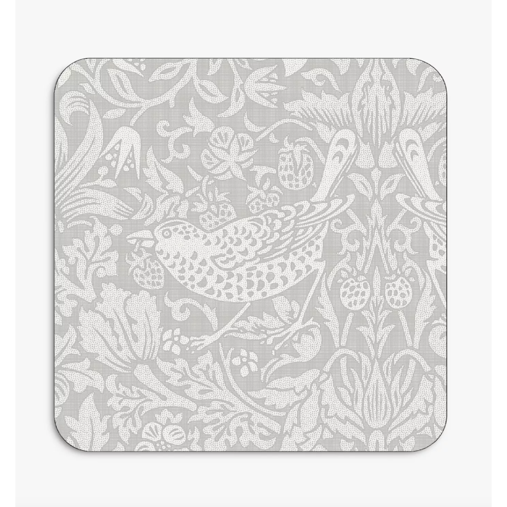 Morris & Co x John Lewis Strawberry Thief Pure Morris Cork-Backed Coasters (6)